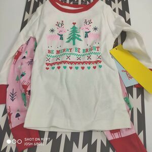 Carter's Baby Girl Be Merry, Be Bright Long Pant, Pajama Set PJ 18M OR 4T